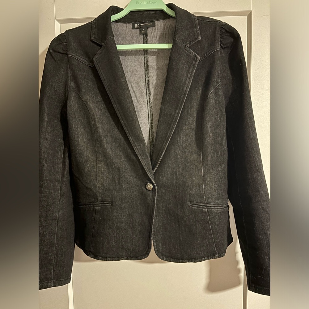 INC black denim jacket. Size Large.
